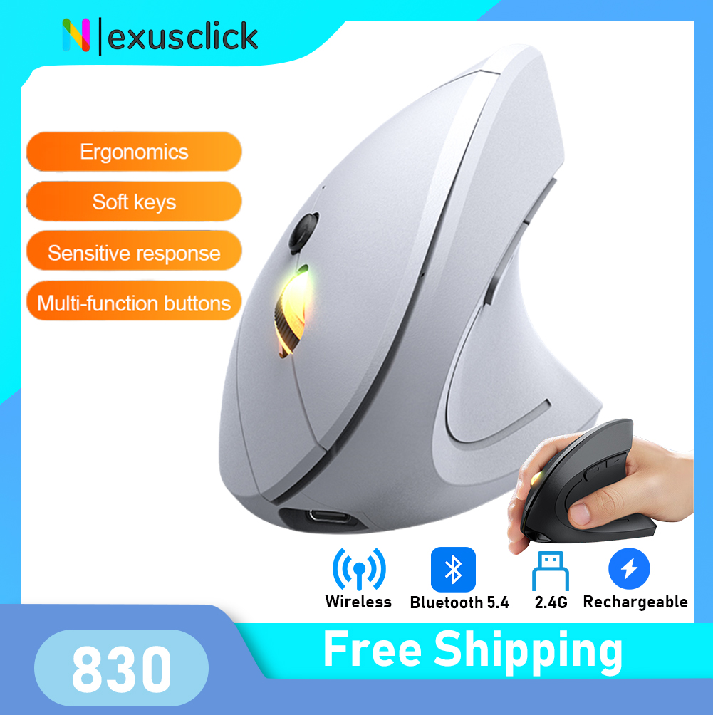 Ergonomic Mouse Vertical - 2.4GHz Bluetooth Kablosuz Mouse Şarj Edilebilir