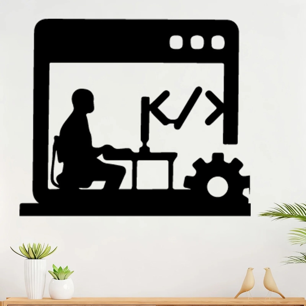 Tech Office Wall Art - Modern Kod Ustası Metal Duvar Sanatı
