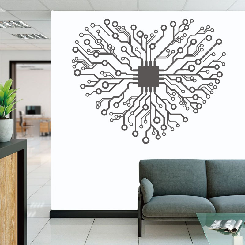 Tech Office Wall Art - Aşk Çip Teknik Şirket Ofis Vinil