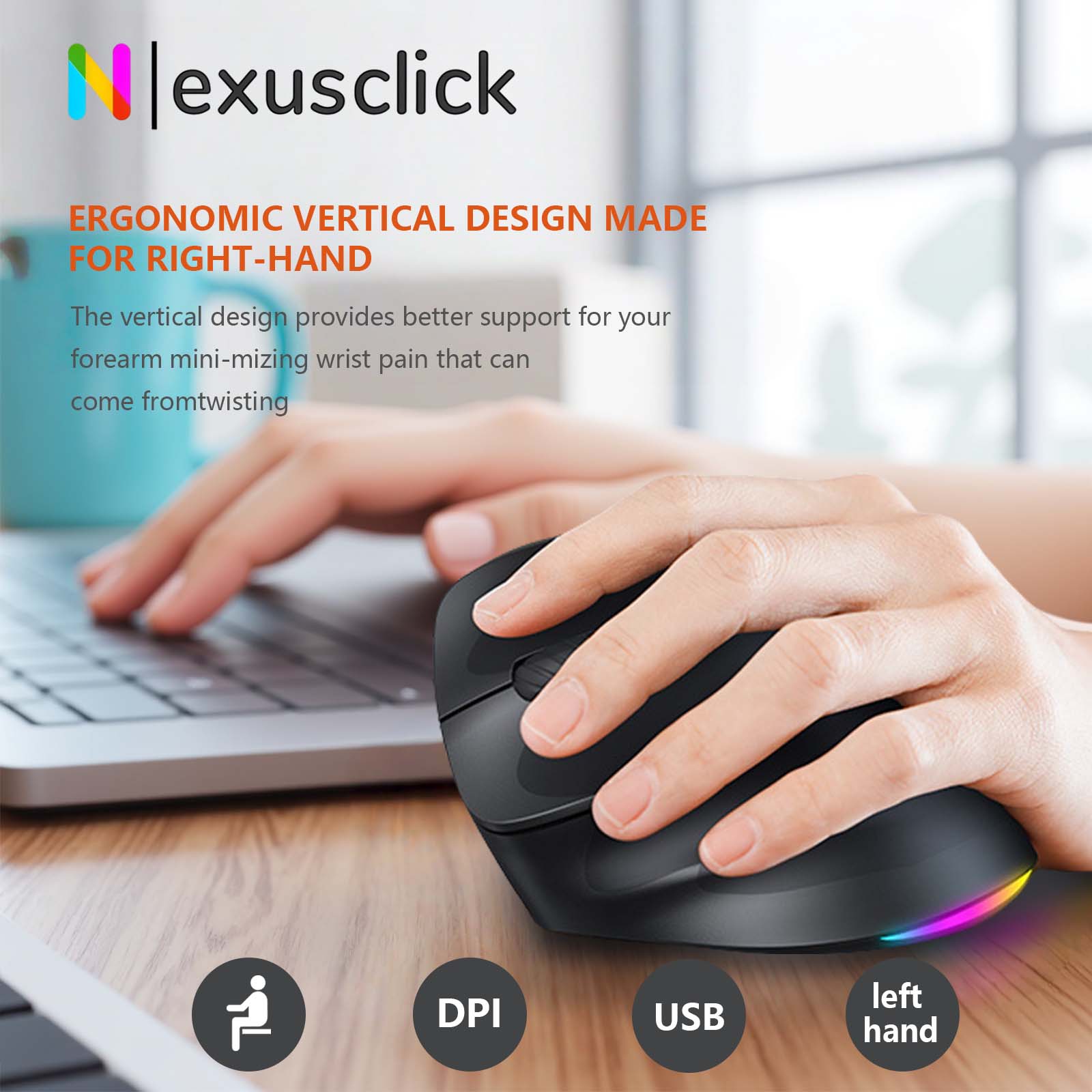 Ergonomic Mouse Vertical - Orijinal Meetion BTM010 Sol El Kullanımlı