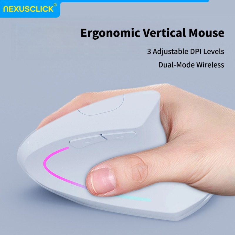 Ergonomic Mouse Vertical - NexusClick Dikey Ergonomik Kablosuz Fare, Bluetooth