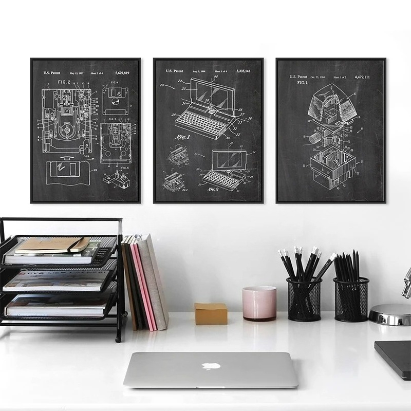 6 Adet Vintage Bilgisayar Pate - Tech Office Wall Art incelemesi ve fiyatı