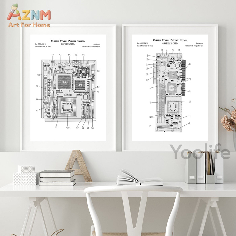 AZNM Bilgisayar Anakartı Paten - Tech Office Wall Art incelemesi ve fiyatı