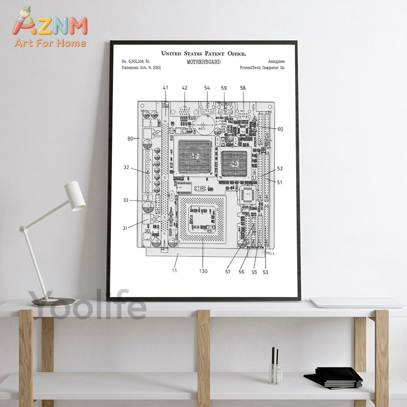 AZNM Bilgisayar Anakartı Paten - Tech Office Wall Art incelemesi ve fiyatı