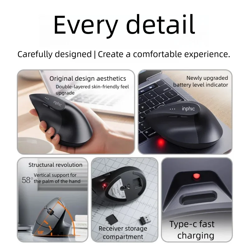 Inphic X9 PRO Dikey Kablosuz M - Ergonomic Mouse Vertical incelemesi ve fiyatı