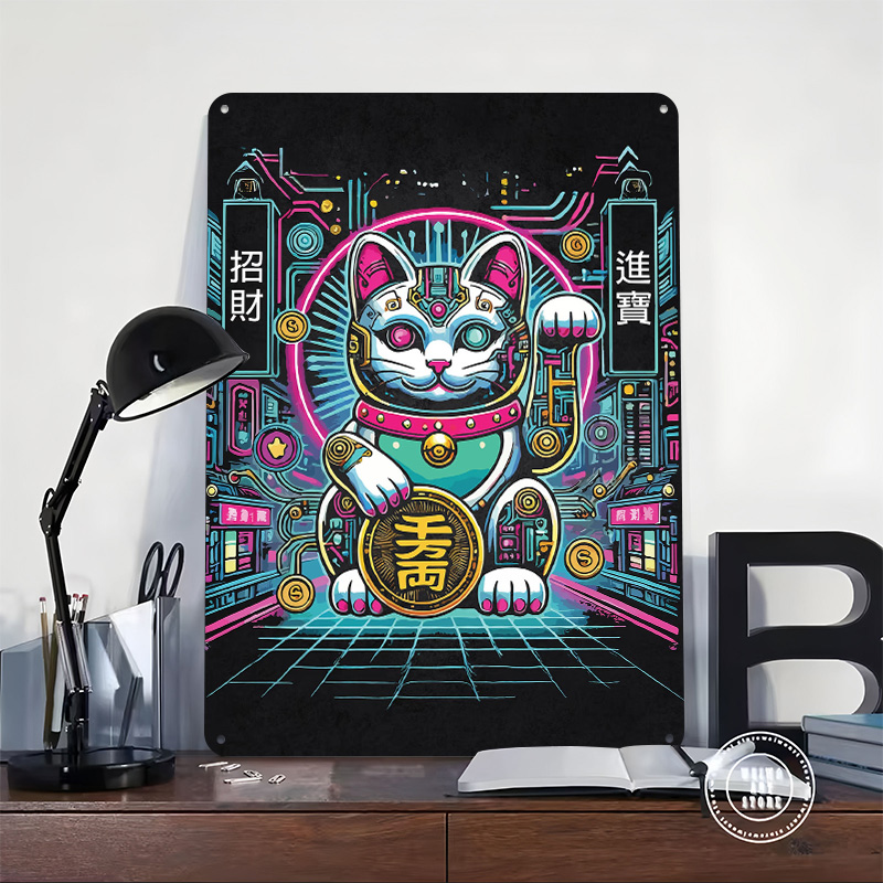 Cyberpunk Maneki Neko - Teknol - Tech Office Wall Art incelemesi ve fiyatı