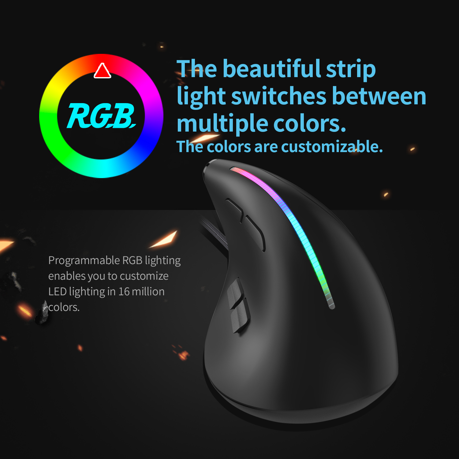 JOMAA kablolu oyun faresi RGB  - Ergonomic Mouse Vertical incelemesi ve fiyatı